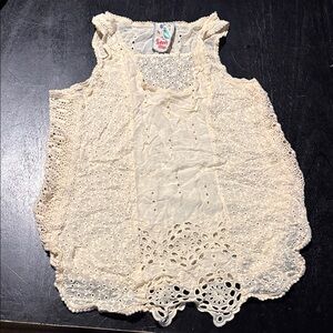 Johnny Was Cream Eyelet Lace Camisole Top